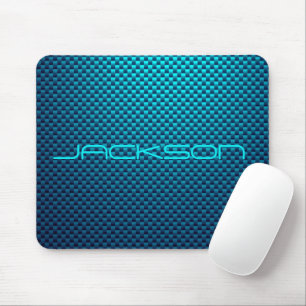 Tapis De Souris Personnaliser la fibre de carbone bleue
