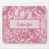 Tapis De Souris Personnaliser le dessin floral rose Fille Coder (Devant)