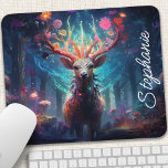 Tapis De Souris Personnalité de Floral Deer<br><div class="desc">Apportez une touche d'enchantement à votre espace de travail avec cette souris personnalisée avec un cerf gracieux orné de bois floraux éclatants. Le design fantaisiste et les couleurs pastel douces créent une atmosphère apaisante et inspirante. Faites-le uniquement à vous en ajoutant votre nom ou un message spécial. La surface lisse...</div>