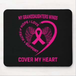 Tapis De Souris Perte De La Petite-Fille Cancer Du Sein Heart Wing