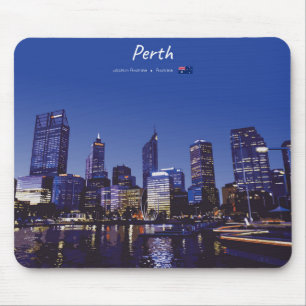 Tapis De Souris Perth, Australie - Ciel de la ville la nuit