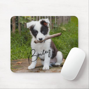 Tapis De Souris Pet Photo Black Script Mousepad