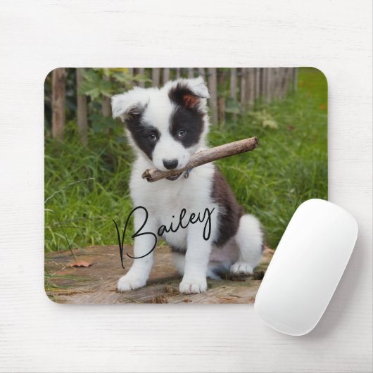 Tapis De Souris Pet Photo Black Script Mousepad (Avec souris)