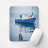 Tapis De Souris Petit bateau de pêche bleu (Avec souris)
