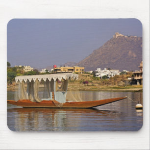 Tapis De Souris Petit bateau, lac Pichola, Udaipur, Inde.