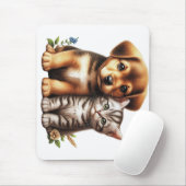 Tapis De Souris Petit chiot/chaton (Avec souris)