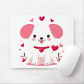 Tapis De Souris Petit chiot de la Saint-Valentin (Avec souris)