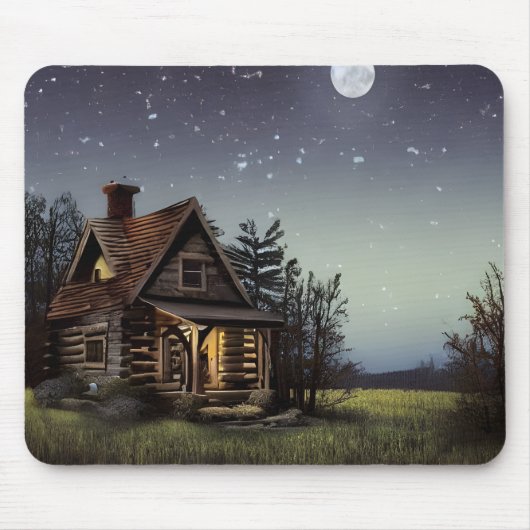 Tapis De Souris Petit Cottage Au Lune (Devant)