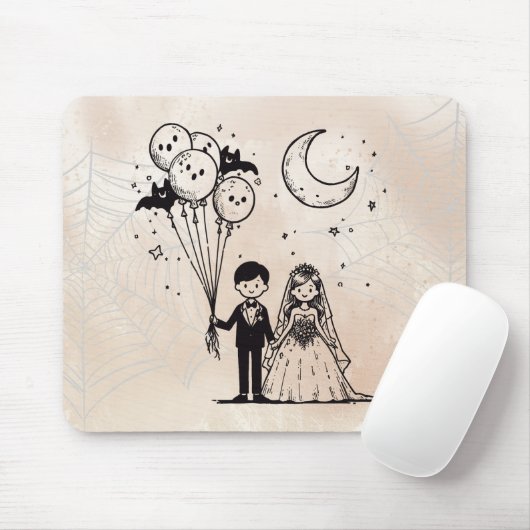 Tapis De Souris Petit Couple Effrayant (Avec souris)
