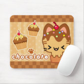 Tapis De Souris Petit gâteau Kitty Mousepad de chocolat (Avec souris)