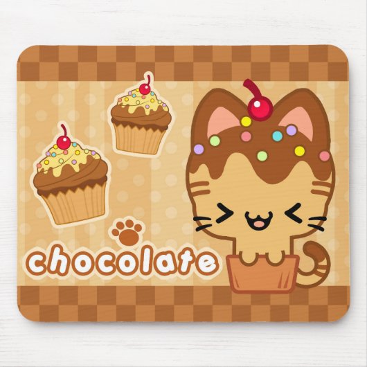Tapis De Souris Petit gâteau Kitty Mousepad de chocolat (Devant)