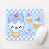 Tapis De Souris Petit gâteau Kitty Mousepad de myrtille (Avec souris)