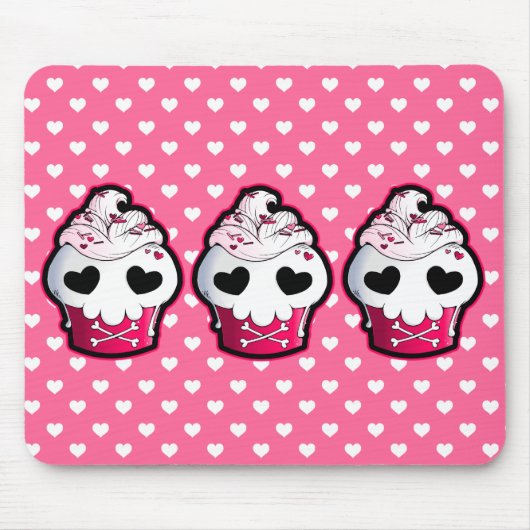 Tapis De Souris Petit gâteau rose de crâne (Devant)