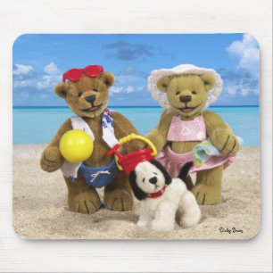 Tapis De Souris Petit jour d'ours à la plage