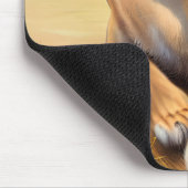 Tapis De Souris Petit Lion mâle sur une plage (Coin)