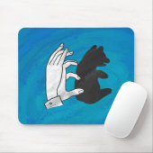 Tapis De Souris Petit Ours Ombre Sur Bleu (Avec souris)