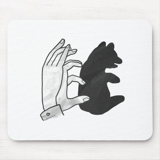 Tapis De Souris Petit ours Ours Silhouette Main (Devant)