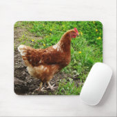 Tapis De Souris Petit poulet rouge - couche libre d'oeufs de gamme (Avec souris)