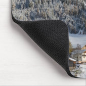 Tapis De Souris Petit village alpin dans le mousepad de neige (Coin)