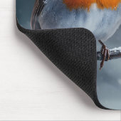 Tapis De Souris Petit voleur assis sur une branche en hiver (Coin)