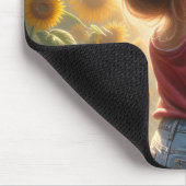 Tapis De Souris Petite Fille Au Fleur De Soleil (Coin)