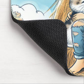 Tapis De Souris Petite fille avec chat animal (Coin)