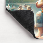 Tapis De Souris Petite fille avec des canards (Coin)
