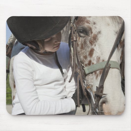 Tapis De Souris Petite fille avec son cheval (Devant)