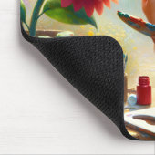 Tapis De Souris Petite fille peindre une fleur (Coin)