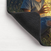 Tapis De Souris Petite Fille Tenant un Pot de Lucioles (Coin)