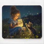 Tapis De Souris Petite Fille Tenant un Pot de Lucioles (Devant)