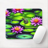 Tapis De Souris Petite grenouille sur Lily Pad (Avec souris)