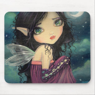 Tapis De Souris Petite Lune Grand Yeux Fantaisie Artistique Fée