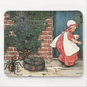 Tapis De Souris Petite Miss Muffet Vintage Comptine de la Nursery 