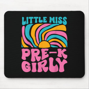 Tapis De Souris Petite Miss Pré-k Girly Retro Retour À L'École Pré