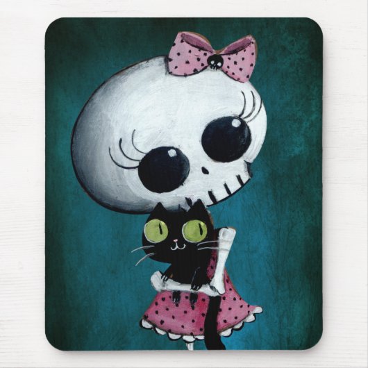 Tapis De Souris Petite Mlle Death - beauté de Halloween (Devant)