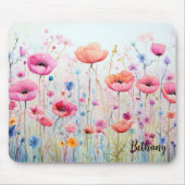 Tapis De Souris Petite Mousepad, Aquarelle Des Fleurs sauvages, (Devant)