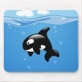 Tapis De Souris Petite Orca baleine dans l'océan (Devant)