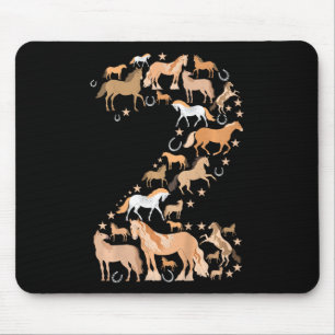 Tapis De Souris Petites filles 2 ans 2e anniversaire Cheval Graphi