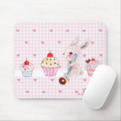Tapis De Souris Petits gâteaux mignons de lapin et de kawaii (Avec souris)