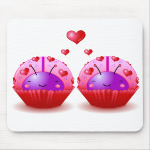 Tapis De Souris Petits gâteaux Mousepad de coccinelle de Valentin