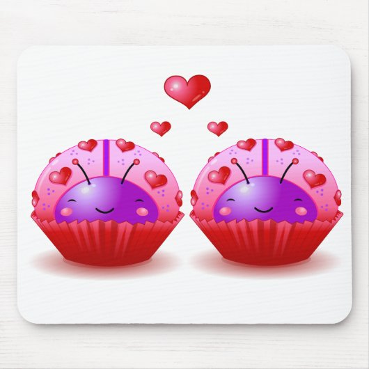 Tapis De Souris Petits gâteaux Mousepad de coccinelle de Valentine (Devant)