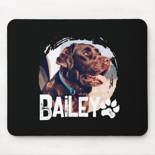 Tapis De Souris Pets Simple Modern Cool Nge Name And Photo  (Devant)