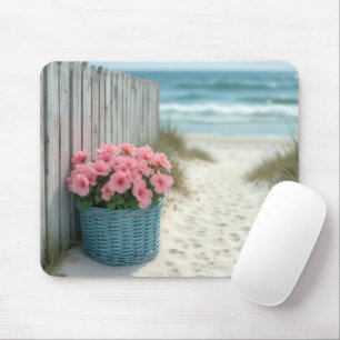 Tapis De Souris Pétunias roses de la plage