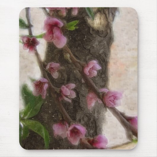 Tapis De Souris Peu de fleurs d'arbre de rose (Devant)