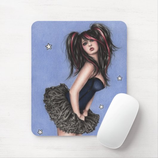 Tapis De Souris Peu d'étoile bleue Mousepad (Avec souris)