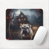 Tapis De Souris Peur d'Halloween Bulldog (Avec souris)