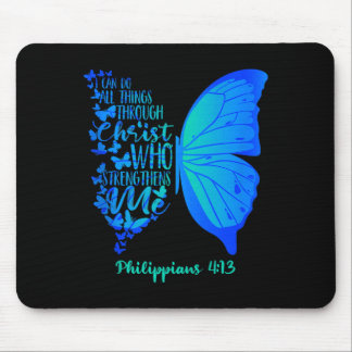 Tapis De Souris Peut faire des choses par Christ qui fortifie le d