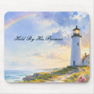 Tapis De Souris Phare Arc-en-Ciel Aquarelle Côtière
