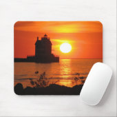 Tapis De Souris Phare au mousepad de coucher du soleil (Avec souris)